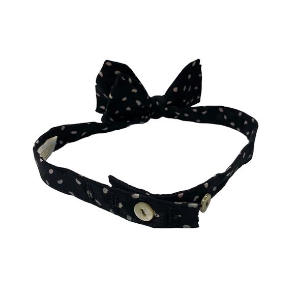 Vintage Carrot & Gibbs Silk Black Dotted Mens Bowtie - Picture 4 of 6